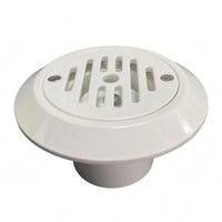 White Pool Inlet Outlet Fitting ABS Plastic Swimming Pool Inlet Fitting Low-Height Replacement Part Slotted Grille