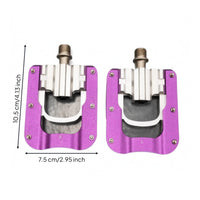 Aluminum Foldable Pedal Violet Anodized Foldable Cycle Pedal Left and Right Marked Cycle Gear