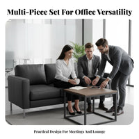 Minimalist Design 3 Piece Lounge Suite Business design 3-Piece Couch and Chair Set Flexible Combination Reception Seating Comfortable Backrest for Corporate Buyers, Waiting Room, Small Spaces