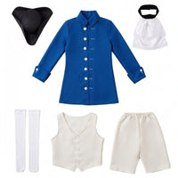Colonial Costume Theatrical Historical Costume with Hat Layered Period Dressing Up Set for Children, Halloween