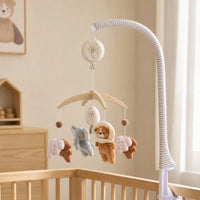 Crib Mobile with Melody Box Wooden Baby Mobile with Melody Box Toy Soft Gentle for Babies, Nursery