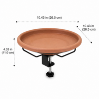 Balcony Railing Birdbath, 26.5cm Water Bowl for Outdoor Balcony, Easy Cleaning & Installation, Terracotta Brown
