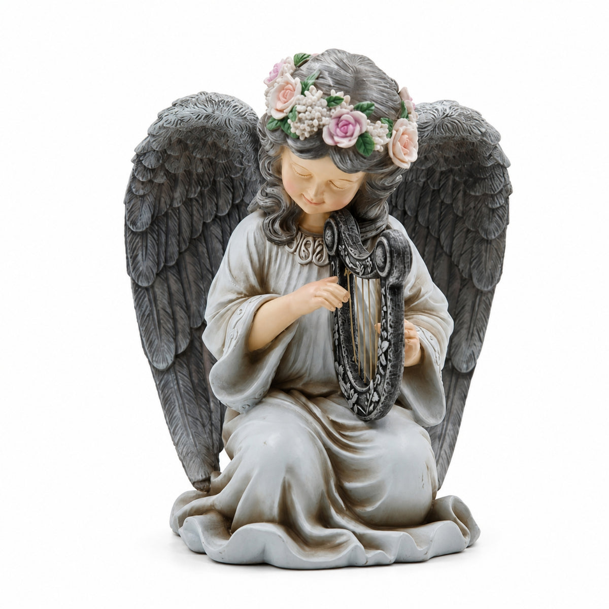 Outdoor Angel Statue with Solar Light Lighted Solar Angel Statue Weatherproof Lawn Ornament Freestanding for Pathways