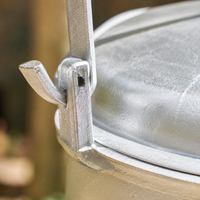 Commercial Stock Pot, Aluminum Alloy, Double-Handled Pot, 4-5L, With Lid, Matte Silver, Suitable for 10+ People