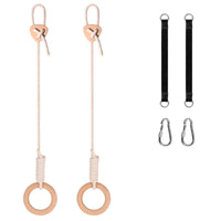 Wooden Exercise Handles with Rope Secure Hold Fitness Equipment Wear-Resistant for Families, Home Gym, Doorway