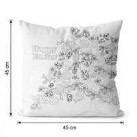 Happy Easter Eggs Pillowcase Pillow Cover for Family Fun Activity Easter, DIY Coloring Blank Pillowcase Creative Gift for Kids, Parents, Holiday Decor