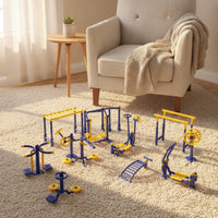10 Pieces Tiny Dollhouse Gym Set Freestanding Miniature Fitness Equipment Assembled Fitness Equipment Set Glossy for Collectors, Crafters