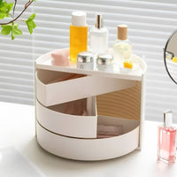 Multi-Compartment Rotating Makeup Organizer Large Capacity Cosmetic Storage Box Desk Top Design Vanity Organizer Stand Multiple Compartments for Dressing Table