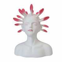 Resin Bust Statue White Female Bust Sculpture Resistant Resin Figurine for Indoor