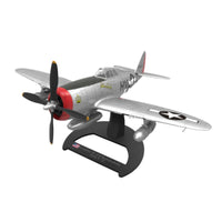 Collectible P-47D Thunderbolt Model Silver-Finish Fighter Aircraft Model with Stand Detailed True-to-Scale for Aviation Enthusiasts, Collectors, History Buffs, Desk Display, Shelf Decor, Office