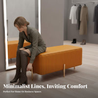 Light Luxury design Rectangular End-of-Bed Stool Modern Design Upholstered Bench Fashionable Ottoman Multi-Purpose for Bavailableique Owners, Adults, Homeowners, Walk-in Closet, Bedroom, Clothing shop, Entryway