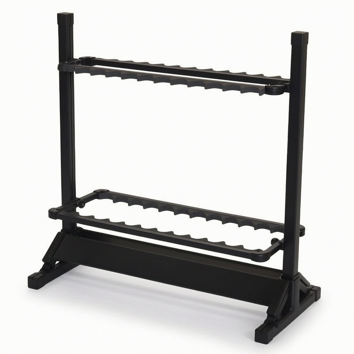 Fishing Rod Rack Freestanding Fishing Rod Rack with EVA Slots Gear Storage Stand Aluminum Organizer Double-Sided for Anglers
