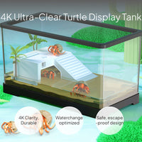 Turtle Tank with Basking Platform, Clear Desktop Terrarium
