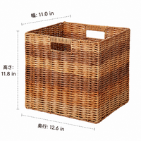 Nordic Style Handwoven Storage Basket 32x28x30cm Foldable with Handle Toy Laundry Basket