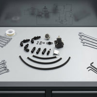 AN6 Fittings EFI Fuel Pressure Regulator Kit Aluminum Adjustable Fuel Pressure Regulator Braided Hoses Vehicle Part Mounting Bracket