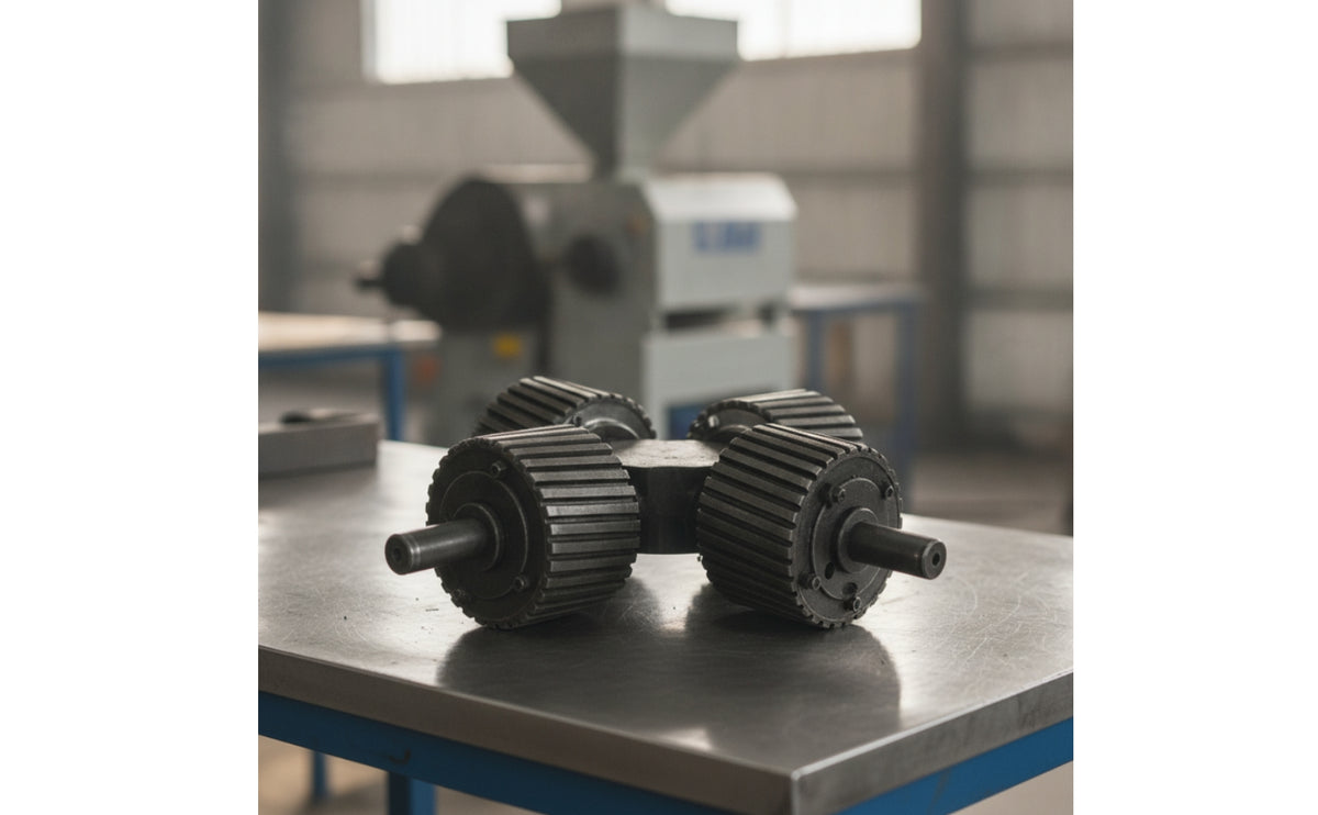 Pellet Mill Press Wheel Assembly Welded Press Wheel Assembly with Quadruple-Roller Grooved Machinery Part for Technicians, Agricultural Processing