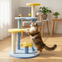 Mythical Star-Moon Multi-Level Cat Tree with Sisal Scratching Posts for Large Cats