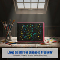 LCD Writing Drawing Board for Kids, Single-Button Erase, Cartoon Design, Reusable Handwriting Pad