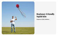 Squid Kite in Light Wind Soft Body Kite Easy to Fly for Beach, Beginners