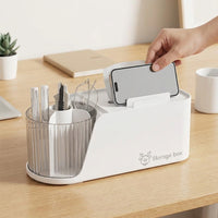 Rotating Tissue Case, Pen Holder, Desktop Multi-functional Storage, 360-Degree Rotating Accessory Case, Resin-made, Stylish