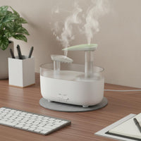 Quiet Operation LED Night Light Humidifier Waterless Auto Shut-Deactivate High-Frequency Mist Humidifier 3 Timer Settings Desktop Raindrop Dispenser for Bedroom