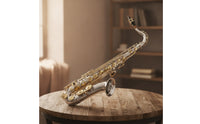 Brass Bb Tenor Saxophone Polished Tenor Saxophone Professional Woodwind Ergonomic for Beginners, Students