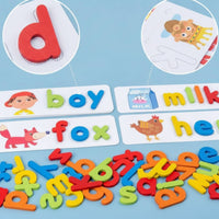 Spelling Game with Flash Cards Educational Spelling Game with Cards Letter Matching Toy Lowercase Wooden Matching Letters Toy