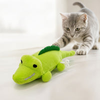 Stuffed Cat Toy Batterybattery-Less Stuffed Crocodile Wind-up Toy Moving Interactive for Cats, Indoor Play