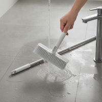 Multi-functional Floor Scrub Brush with Long Handle for Bathroom and Grout Cleaning