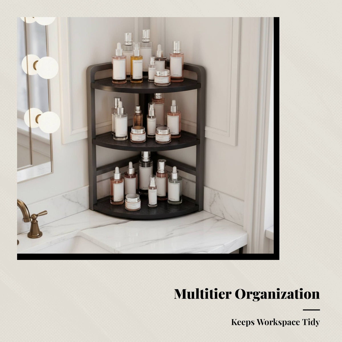 Metal Corner Storage Rack, Desktop Book Holder, Multi-Tier Office Organizer