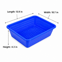 Red Square Kitchen Sieve, Stackable Pantry Storage Containers, Fridge Storage Containers for Produce, Perforated Vegetable Basket