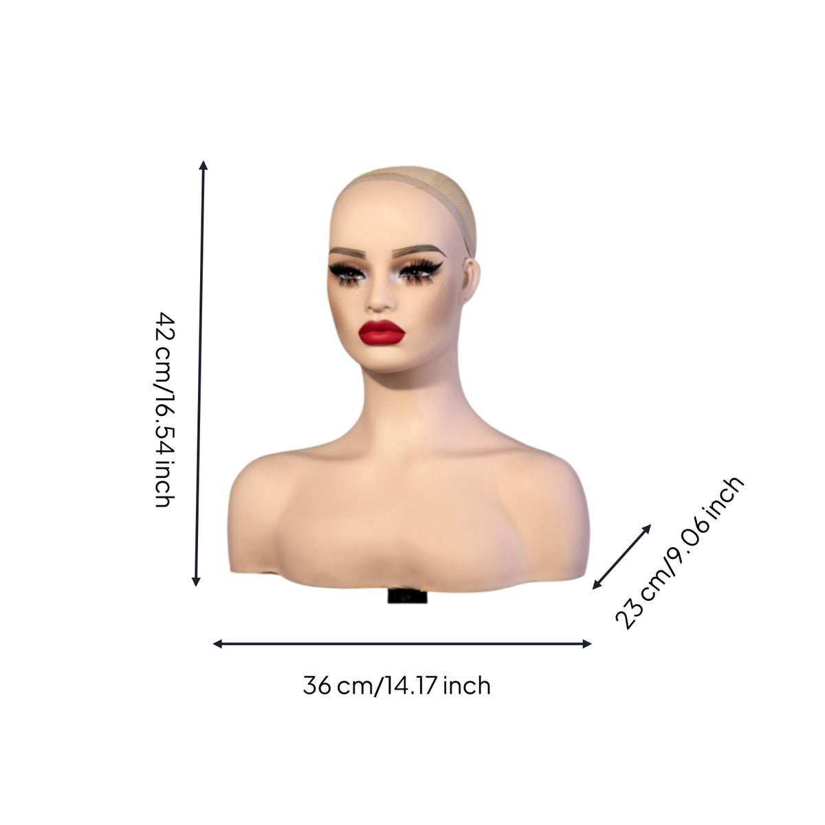 Mannequin Head with Shoulders Realistic Female Mannequin Head Makeup