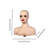 Mannequin Head with Shoulders Realistic Female Mannequin Head Makeup
