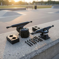 2 Pieces Pumpable Ride Elastic Carving Trucks High Rebound PU Bushings S6 Rotating Truck Base Aluminum Alloy Surfskate Truck Set for Surfers, DIY Skateboard Builders, Wave Riding Training, Pump Track, Bowl Riding