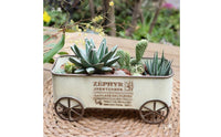 Rectangular Vintage Planter Cart Rounded Corners Distressed Planter Cart Indoor Outdoor Use