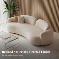 High-Density Foam Filling Irregular Shape Loveseat Skin-Friendly Curved Sofa Solid Wood Frame Modern Freeform Couch Ergonomic Support for Apartment Dwellers, Interior Designers, Design Enthusiasts