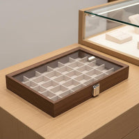 Multi-Compartment Jewelry Organizer Elegant Design Walnut Finish Jewelry Tray Suede Lined Band Holder Holder Sturdy Construction