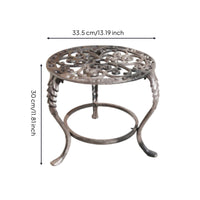 Cast Iron Flower Pot Stand Scroll Cutouts Ornate Plant Stand Rustic Antique Style