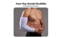 Compression Arm Sleeve High Arm Compression Sleeve Breathable for Athletes, Adults, Basketball, Running, Volleyball