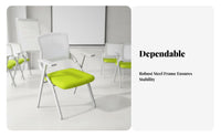Foldable Design Tablet Arm Chair Flip-up Writing Surface Conference Seating Space-Saving Office Furniture Ergonomic Backrest for Students, Trainees, Event Attendees, Training Room, Classroom, Lecture Hall, Reception Area
