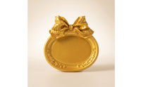 Oval Photo Frame with Bow Gold Decorative Frame with Scroll Relief Ornaments Ornate Vintage-Style for Photographers