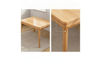 Foldable Folding Dining Table Wooden Rectangular Dining Table Compact Furniture Easy to Clean for Kitchen