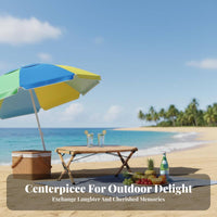 Foldable Design Octagonal Folding Table Set with Umbrella Portable Outdoor Furniture all-season Use Easy to Clean for Campers, Families, Homeowners, Camping, Beach, Garden, Backyard