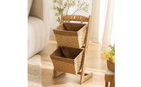 Storage Rack with Baskets Vertical Two-Tier Storage Rack Freestanding Floor-Standing Organizer for Kitchen