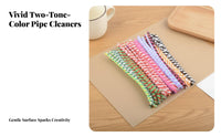 100 Pieces Pipe Cleaners Colorful Bi-Color Pipe Cleaners Easy to Shape Bendable Bending S for Kids, Parents, Arts and Crafts, Art Projects, Home