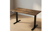 Single Motor Electric Standing Desk Rectangular Tabletop Height Adjustable Desk T-Shaped Feet Office Furniture Side Control Panel