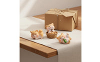 Easy to Install Cute Akita Puppy Statue Included Cute Car Ornaments Mini Cartoon Dog Figure for Center Console, Office Desk