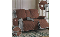 4 Pieces Recliner Loveseat Cover with Console Waterproof Recliner Loveseat Slipcover with Console Quilted Reclining Sofa Cover for Living Room