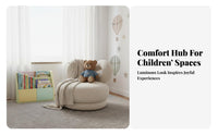 Soft Textile Bow-Back Swivel Chair Playful Design children's Furniture Ergonomic Backrest Toddler Armchair High-Density Foam Support for Toddlers, Preschoolers, Parents, Playroom, Reading Nook, Nursery, Living Room