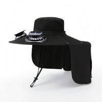 Solar Fan Hat Water-Resistant Cooling Hat with Fan Breathable for Anglers